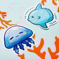 Image 4 of STICKERS - Jellyfish, Shark, Axolotl, Sunfish (S31)