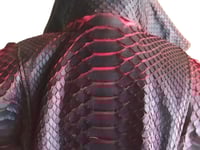 Image 2 of Python Snakeskin Motorcycle Leather Jacket with Red Gradation