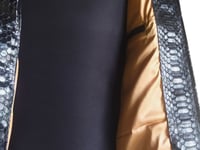 Image 2 of Cafe Racer Snakeskin Jacket - Real Python Snake Skin Leather Quilted Accents