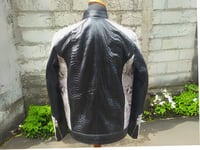 Image 3 of Cafe Racer Snakeskin Jacket - Real Python Snake Skin Leather Quilted Accents