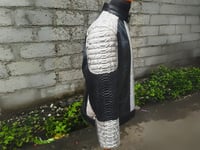 Image 4 of Cafe Racer Snakeskin Jacket - Real Python Snake Skin Leather Quilted Accents