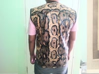Image 3 of Snakeskin Quilt Leather Vest with 5 Pockets Zipper Closure