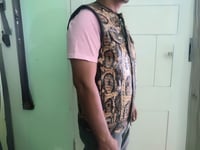 Image 4 of Snakeskin Quilt Leather Vest with 5 Pockets Zipper Closure