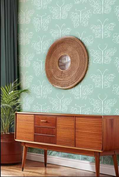 Image of Camberwell Beauty Wallpaper - Pale Verdigris