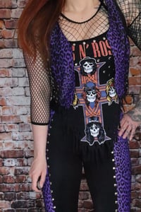 Image 5 of Guns N' Roses Purple leopard leather Vest