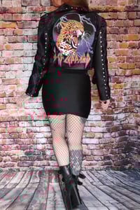 Image 2 of Spandex and purple leopard  mini skirt