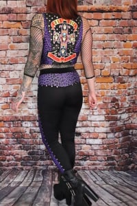 Image 2 of Black and purple leopard pants