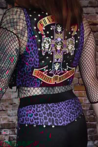 Image 4 of Black and purple leopard pants