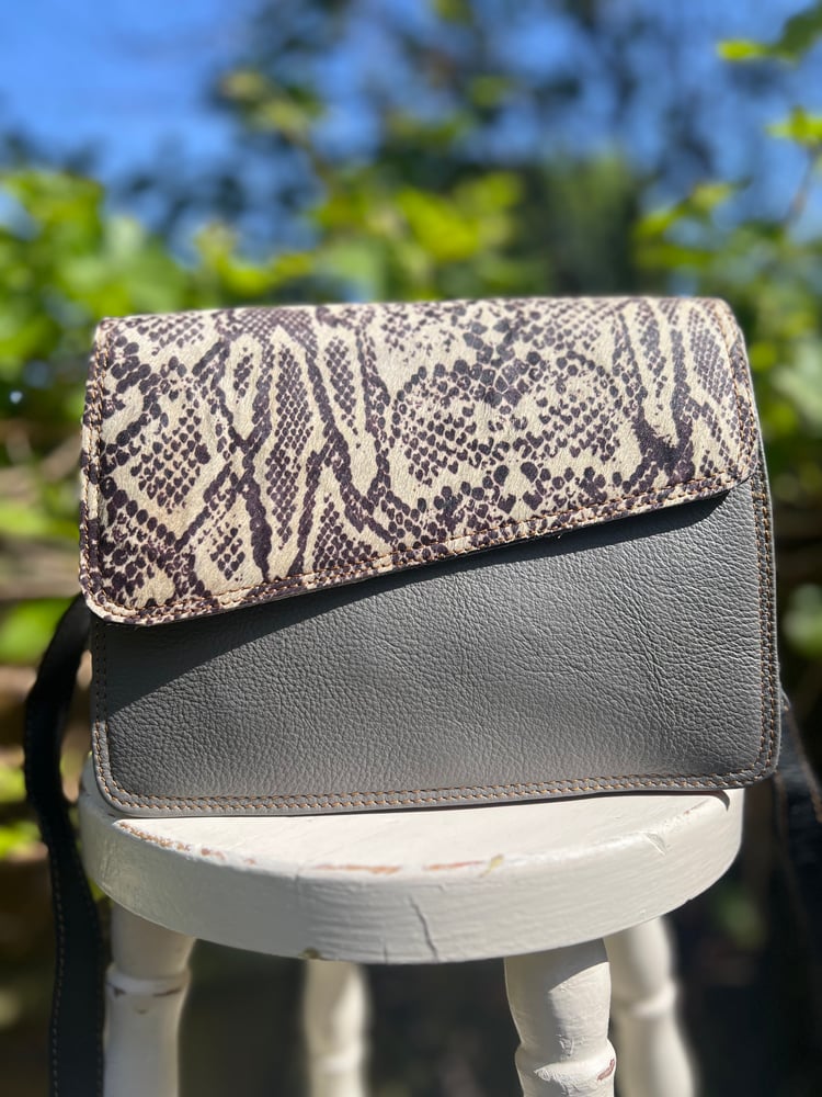 Image of Harlequin Collection - Angled Flap Recycled Leather #39A