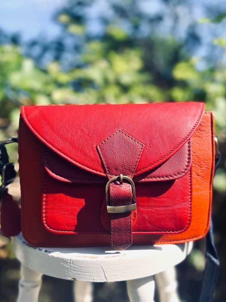 Image of Harlequin Collection - Recycled Leather Small Satchel -#20B