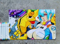 NEON GENESIS PIN-UP ORIGINAL ART SIGNED