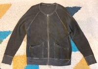 Image 1 of Japan Blue jeans Momotaro indigo dyed zipped cotton cardigan, size M