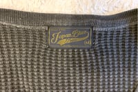 Image 3 of Japan Blue jeans Momotaro indigo dyed zipped cotton cardigan, size M