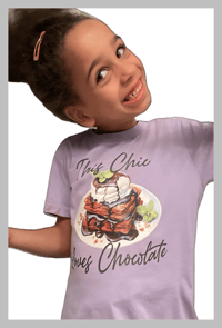Image 3 of NEW!!! This Chic Loves Chocolate Tee - Lavender Purple Girls Youth Teen Adult Candy T-shirt