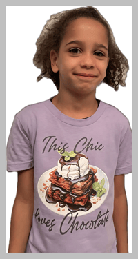 Image 1 of NEW!!! This Chic Loves Chocolate Tee - Lavender Purple Girls Youth Teen Adult Candy T-shirt