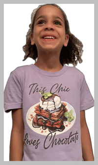 Image 2 of NEW!!! This Chic Loves Chocolate Tee - Lavender Purple Girls Youth Teen Adult Candy T-shirt