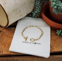 Steel and Clover Chain Bracelet 