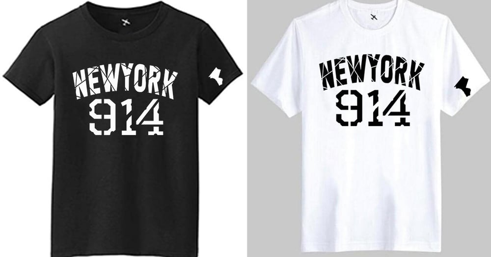 Image of EXCLUSIVE NEW YORK 914 TEE, ROYAL WHITE & BLACK