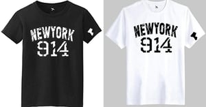 Image of EXCLUSIVE NEW YORK 914 TEE, ROYAL WHITE & BLACK