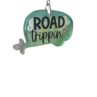 Image 1 of Road Trippin' Camper Shaped Resin Key Chain