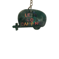Let's Go Camping Camper Shaped Resin Key chain