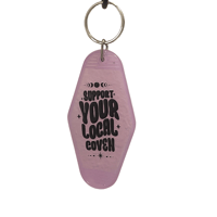 Support Your Local Coven Purple Retro Motel Key Chain