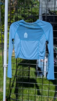 Image 2 of 1st photo teal crop long sleeve Small with Rose