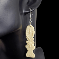 Image 3 of Disneyland Trader Sam's Swizzle Tiki Masks Dangle Earrings