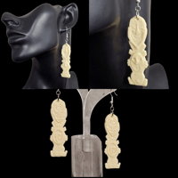 Image 1 of Disneyland Trader Sam's Swizzle Tiki Masks Dangle Earrings