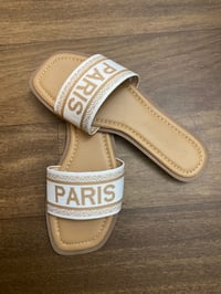 “Paris” sandals (white/tan color)