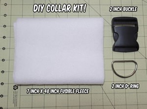 Image of DIY Collar Kit: 2-inch Buckle Set with Pre-cut Fusible Fleece
