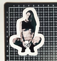 Image 2 of Pretty girls Make Graves Woman Holding A Skull Matte Vinyl Sticker