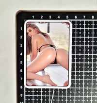 Image 2 of Blonde Haired Beauty In A Black Thong Matte Vinyl Sticker
