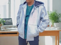 Image 1 of Cloud Silver Snakeskin Hoodie Jacket for Men