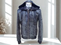 Image 3 of Varsity Snakeskin Leather Jacket with Removable Hoodie
