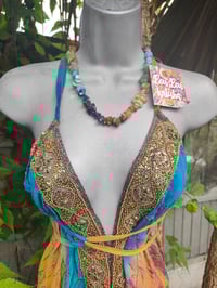 Image 2 of Mykonos Turquoise and blue tie dye jewelled jumpsuit