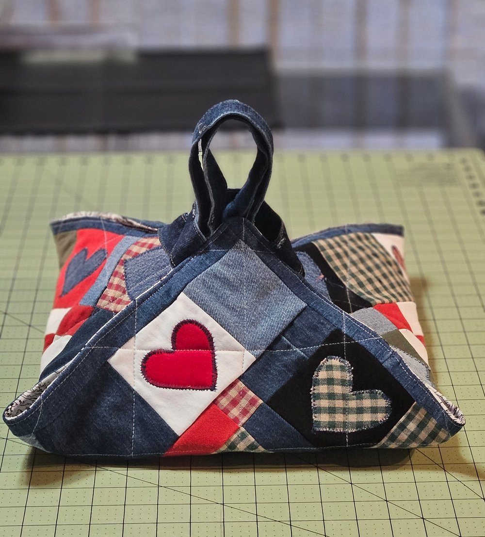 Image of Denim Heart Pie Taker(was $50.00)
