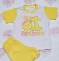 Image 1 of My 1st Birthday Sun short sets 