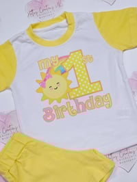 Image 2 of My 1st Birthday Sun short sets 