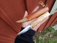 Image 1 of Outdoors knife with damascus san mai blade. 