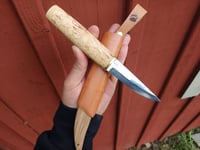 Image 2 of Outdoors knife with damascus san mai blade. 