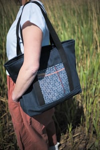 Image 2 of Navy and white Tote bag