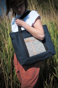 Image 3 of Pale peach and grey Tote bag