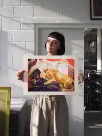 Image 1 of A Visit in Gold A3 Screenprint