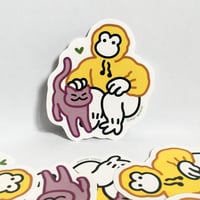 Sticker "Ricky et petit chat"