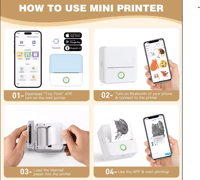 X6 mini HD printer portable sticker label Printer Bluetooth pocket thermal printer with paper for st