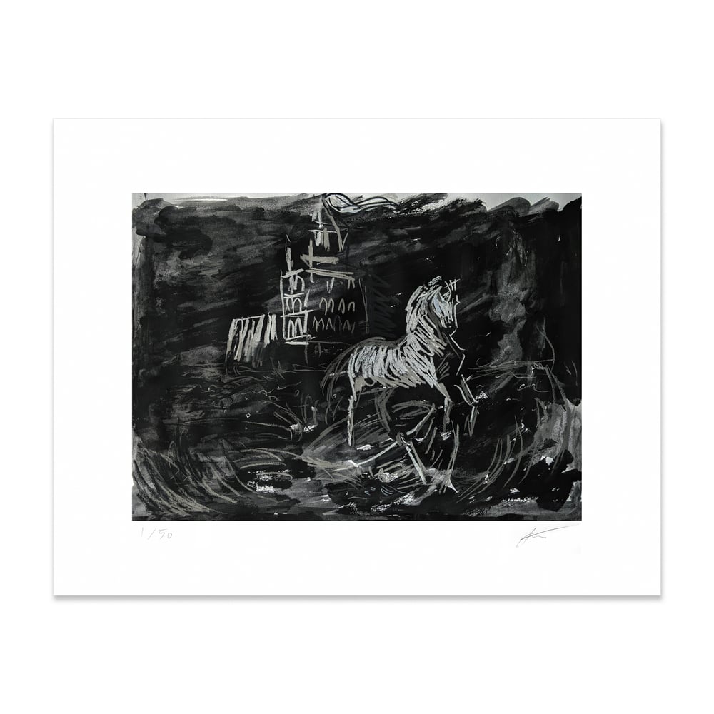 Image of  'BELLS'  ART PRINT III: 'FLOATING THE LAST HALF-ROTTED BOAT...' [LTD EDITION] 