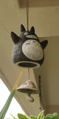Image 3 of Handcraft Ceramic Totoro Wind Chime. Forest Spirit Home Decor Garden Decor. Totoro Home Decor