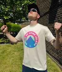 Spirit Of Spike Island logo t-shirt (pink and blue)