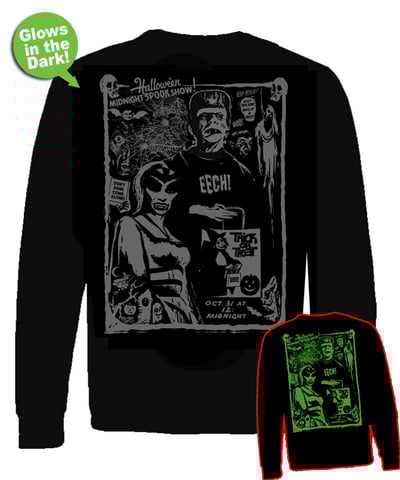 Image of preorder MIDNITE MONSTER MARATHON "GLOW IN THE DARK" Longsleeve tshirt- ships AUG 15TH